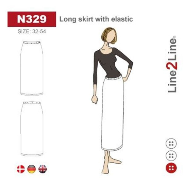 N329 Lang nederdel med elastikk- stræk - Image 1