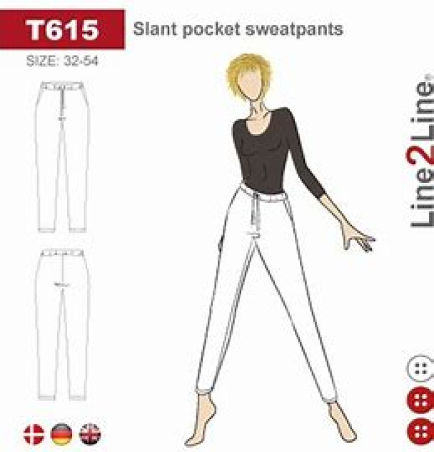 T615 Sweatpants med skrålommer - Image 1