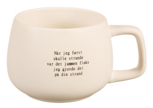 Krus hvit m/sort Strand...strand Tjomlid
