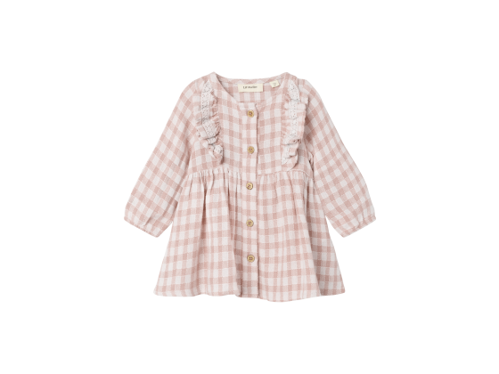 Dagmar Loose Dress Baby, Peach Whip - Lil Atelier 