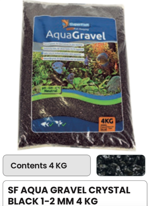 SF Aqua Gravel / 4kg / Crystal Black 1-2mm