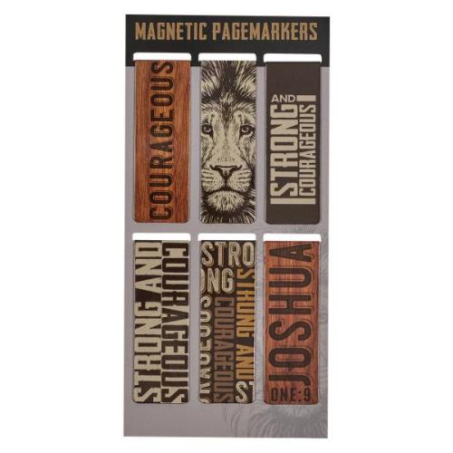 Magnetiske Bokmerker - Strong & Courageous (6 pk)