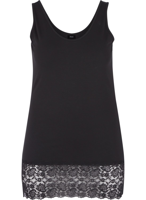 Zizzi Lang singlet med blondekant - Image 3