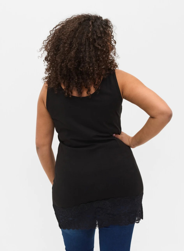 Zizzi Lang singlet med blondekant - Image 5