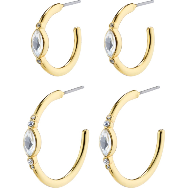 Pilgrim Alexandra gullbelagt 2-i-1 øreringer med krystaller - Image 2