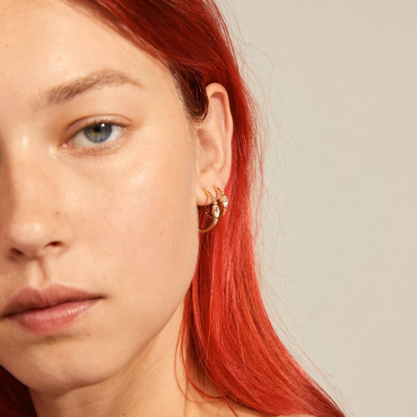 Pilgrim Alexandra gullbelagt 2-i-1 øreringer med krystaller - Image 3