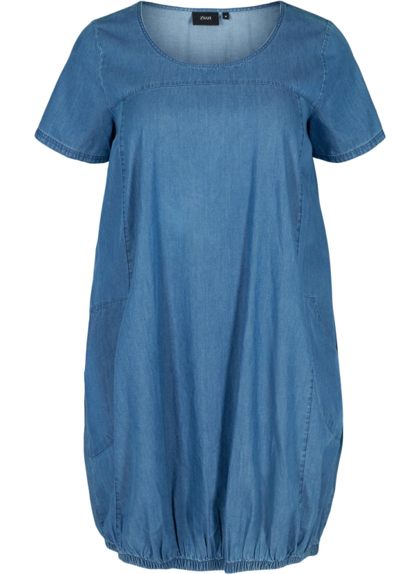 Zizzi jElla kortermet kjole i bomullsdenim - Image 4