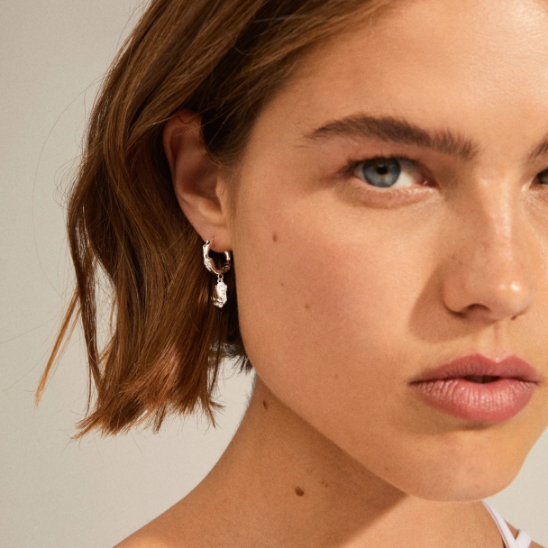 Pilgrim Thankful sølvbelagte øreringer med anheng - Image 3