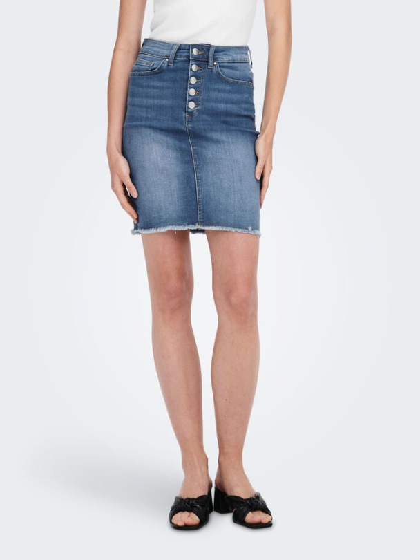 onlBlush Life Button denim skjørt - Image 4