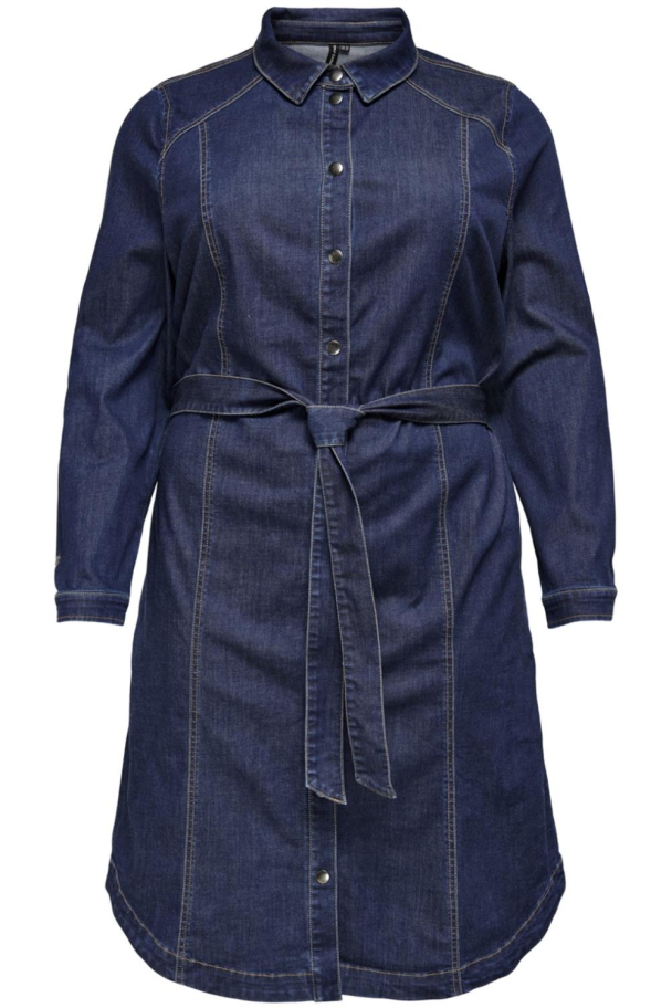 carCila life denim skjortekjole med knytebelte - Image 4