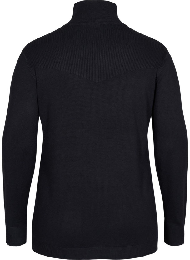 Zizzi mBamboo genser med høy hals og glidelås - Image 3