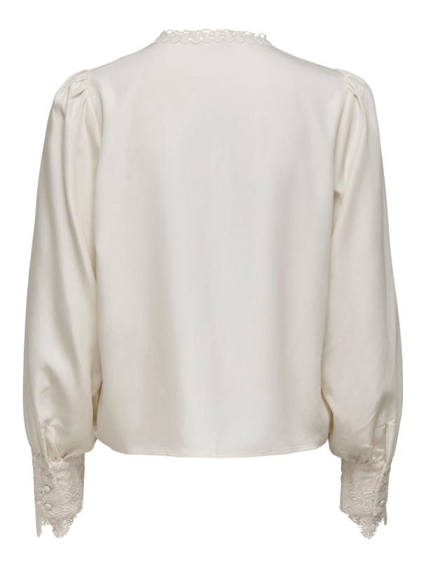Only Lola bluse med blondedetaljer og kniplinger - Image 2