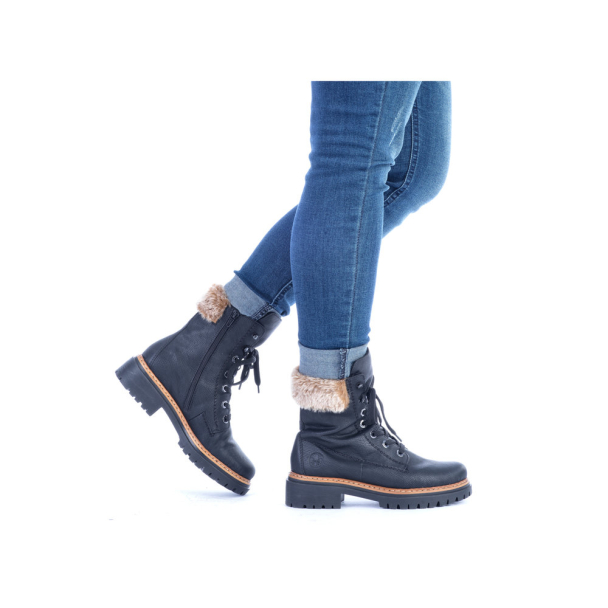 Rieker snøreskolett med pels - Image 6