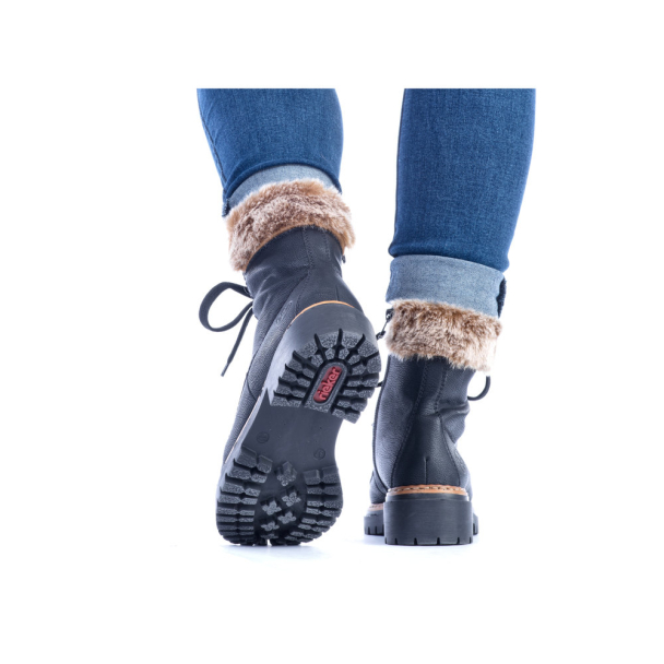 Rieker snøreskolett med pels - Image 7