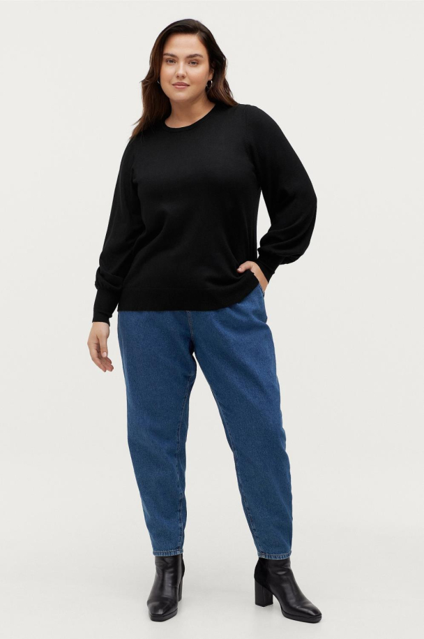 Zizzi caElla plain genser m/rund hals - Image 4