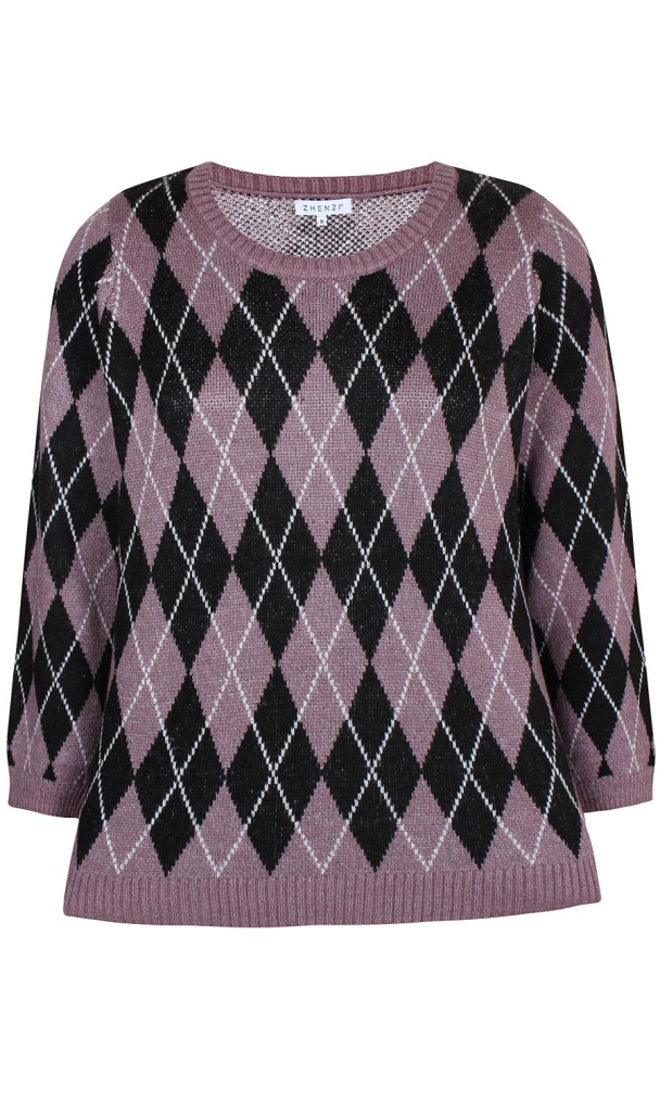 Zhenzi Pave genser i harlequin-mønster - Image 2