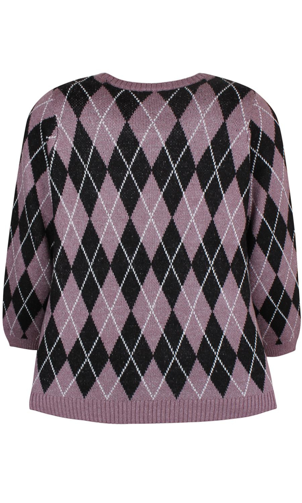 Zhenzi Pave genser i harlequin-mønster - Image 3