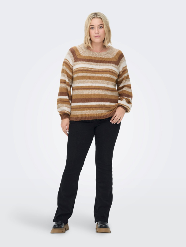 carAbby strikket genser med striper - Image 2