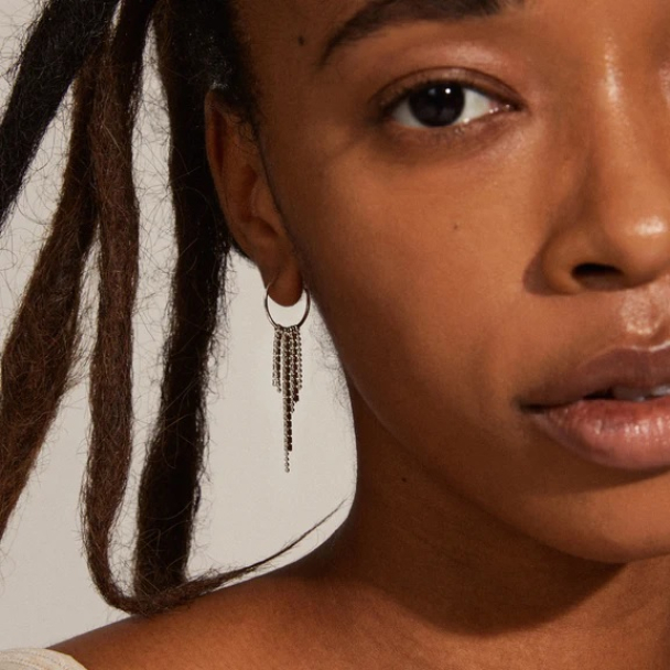 Pilgrim Maja Crystal waterfall sølvbelagte øreanheng - Image 3