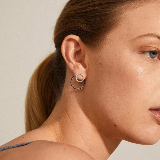 Pilgrim Zooey sølvbelagt 2-i-1 øreringer - Image 3