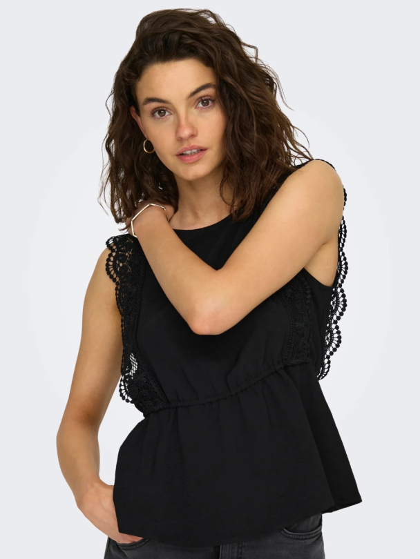 Only Mette ermeløs blondetopp - Image 4