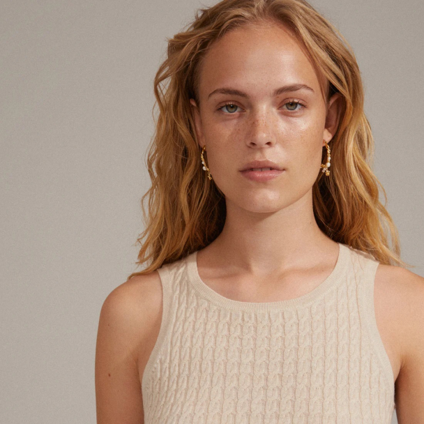 Pilgrim Ana gullbelagte perle- og krystalløreringer - Image 2