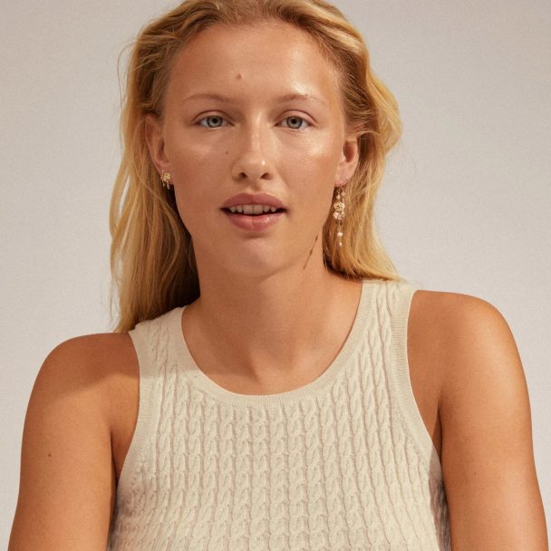 Pilgrim Smile 2-i-1 gullbelagte øredobber - Image 4