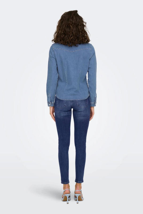 Only Blair Cropped denimskjorte - Image 3