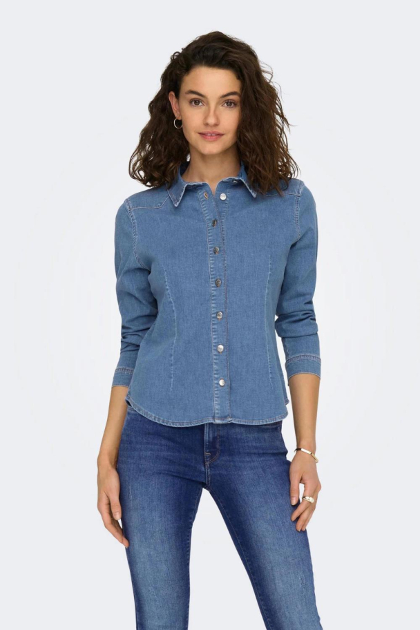 Only Blair Cropped denimskjorte - Image 4