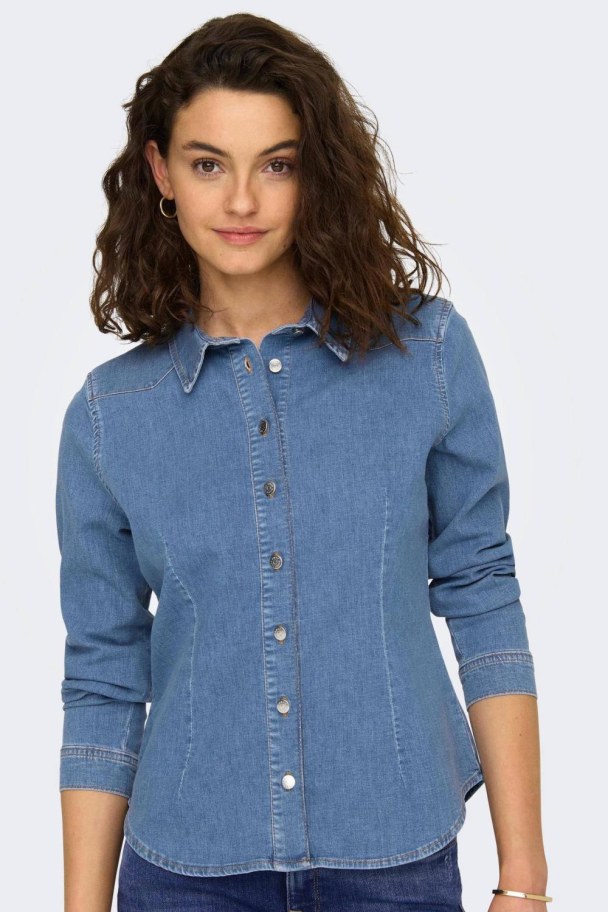 Only Blair Cropped denimskjorte - Image 5