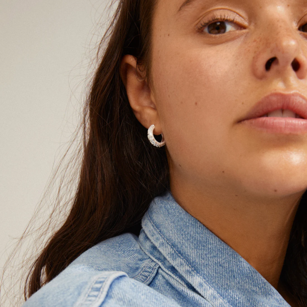 Pilgrim Elfrida sølvbelagte øreringer - Image 2