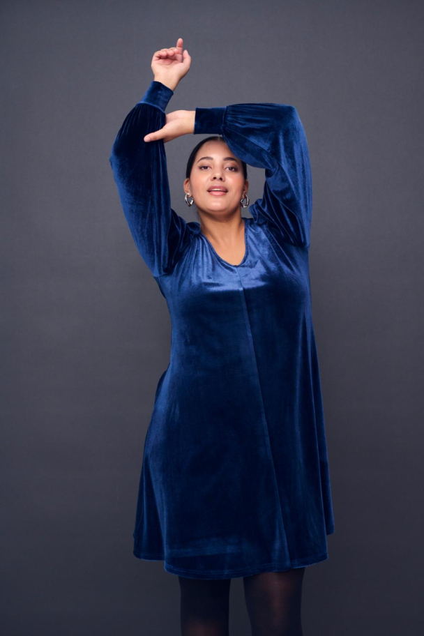 Kaffe Curve Hellen fløyelskjole - Image 2