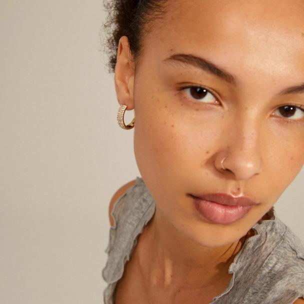 Pilgrim Aspen gullbelagte øreringer med krystaller - Image 2