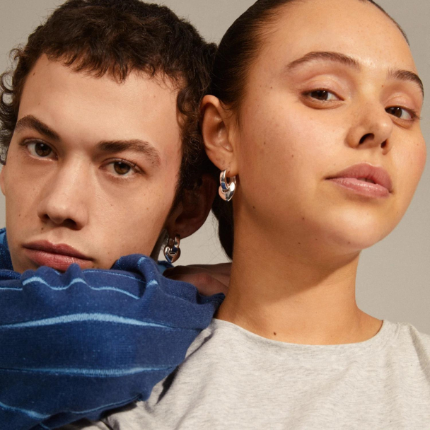 Pilgrim Wave Heart sølvbelagt øreringer - Image 4