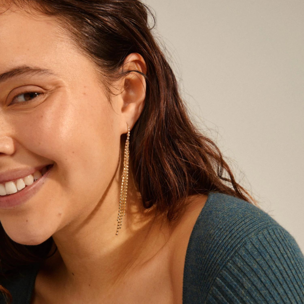 Pilgrim Adelaide gullbelagte øreanheng med krystaller - Image 3