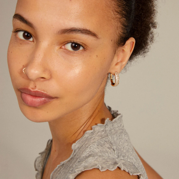 Pilgrim Aspen gullbelagte øreringer med krystaller - Image 3