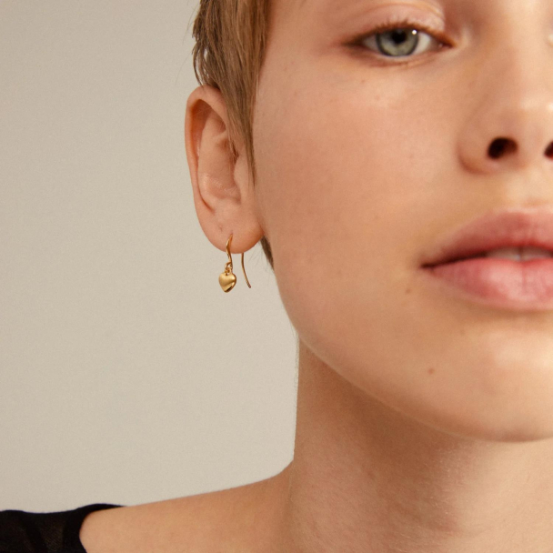 Pilgrim Sophia gullbelagte øreanheng med hjerte - Image 2