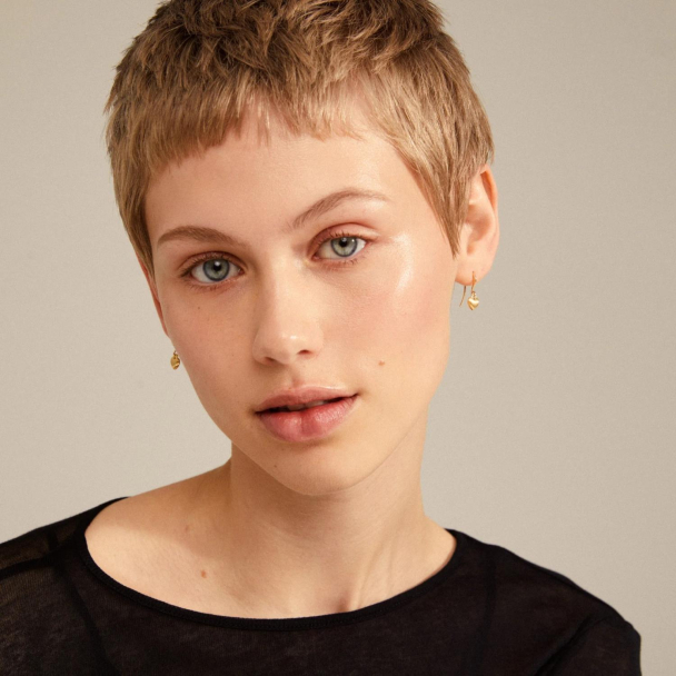 Pilgrim Sophia gullbelagte øreanheng med hjerte - Image 3