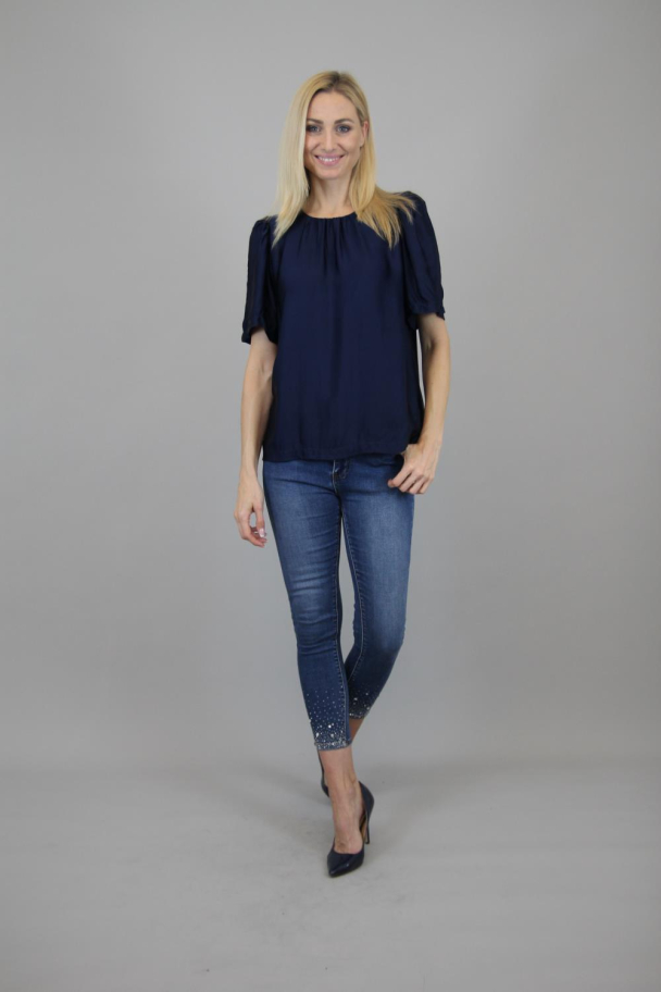 Marc Lauge Siv satin bluse - Image 2