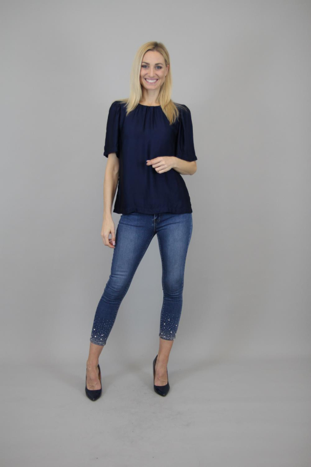 Marc Lauge Siv satin bluse - Image 3