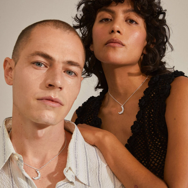 Pilgrim Moon sølvbelagt halskjede - Image 4