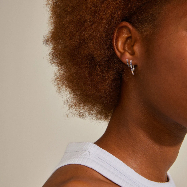 Pilgrim Reign sølvbelagte 2-i-1 øreringer - Image 2