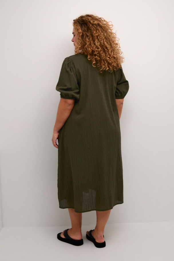 Kaffe Curve Elina midikjole i bomull - Image 5