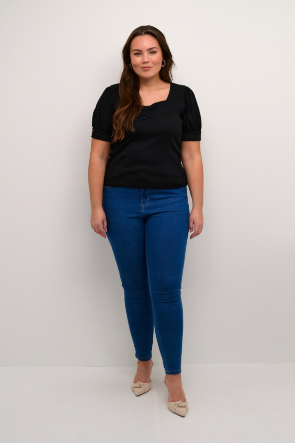 Kaffe Curve Carina topp i ribbestrikk - Image 2