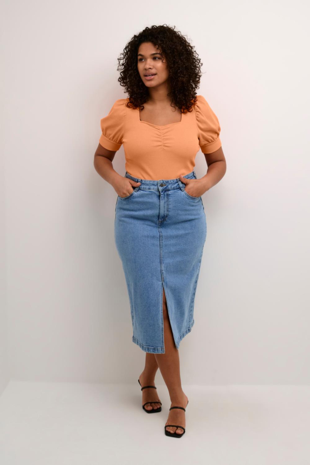 Kaffe Curve Carina topp i ribbestrikk - Image 2