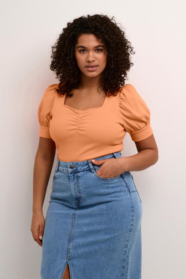 Kaffe Curve Carina topp i ribbestrikk - Image 6