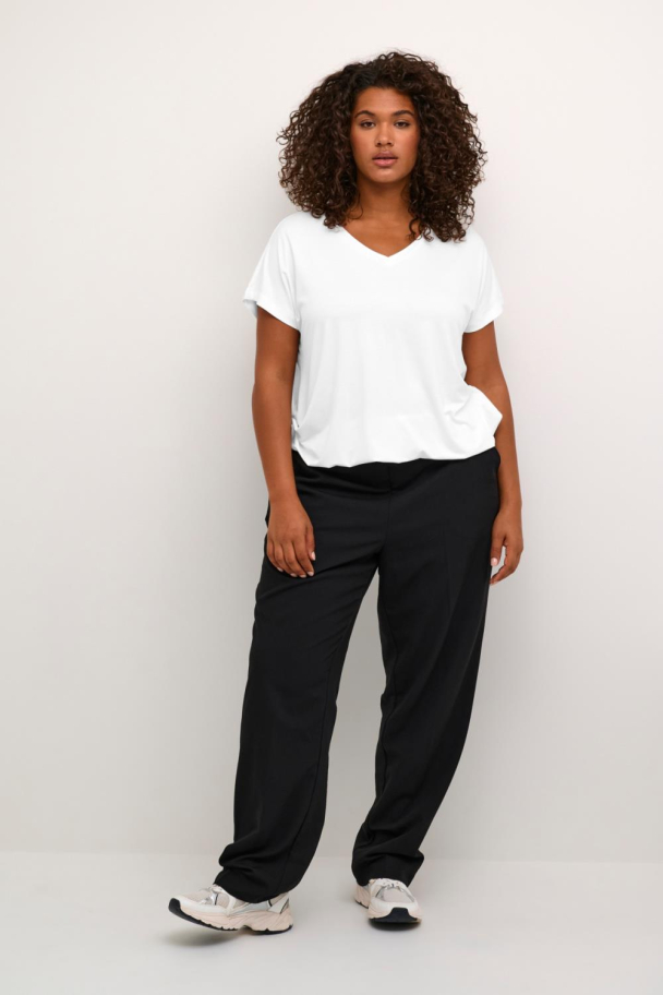 Kaffe Curve Jena t-skjorte med strikk - Image 4