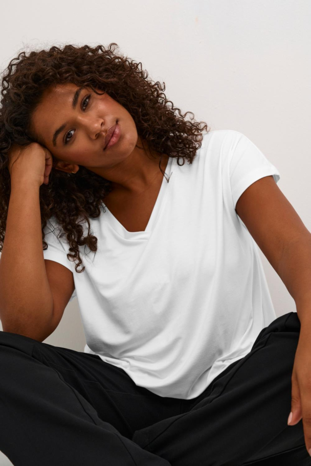 Kaffe Curve Jena t-skjorte med strikk - Image 6