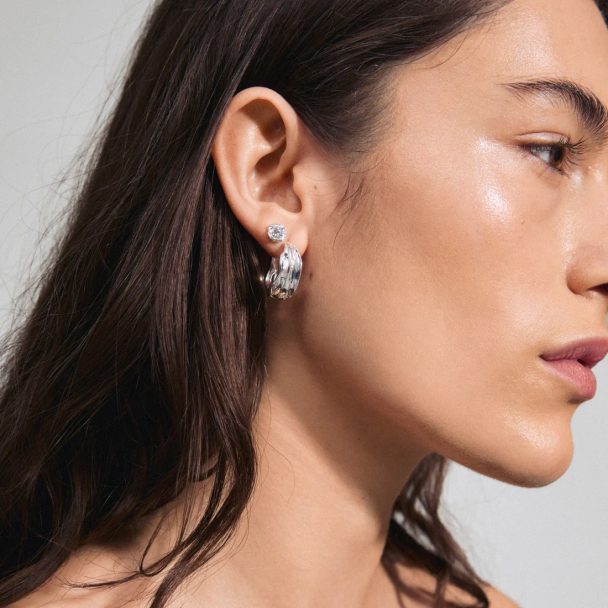 Pilgrim Feel 2-i-1 sølvbelagte øredobber - Image 3