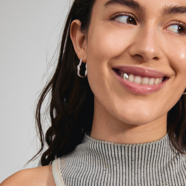 Pilgrim Connect sølvbelagte krystall øreringer - Image 3